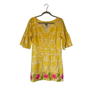 IVY JANE embroidered linen blend dress size small